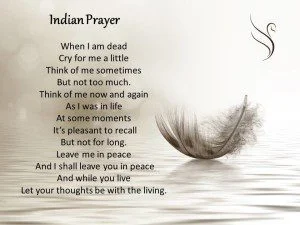 Death native american deals prayer for the deceased