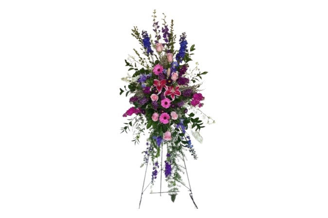 Mixed Pink and Blue Spray for Tripod - Flower Spray Arrangement