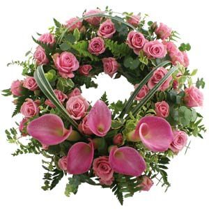 Pink Funeral Wreath