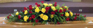 Red and Yellow Funeral Flowers - Swanborough Funerals